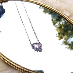 Authentic Christian Dior Silver Pink Necklace